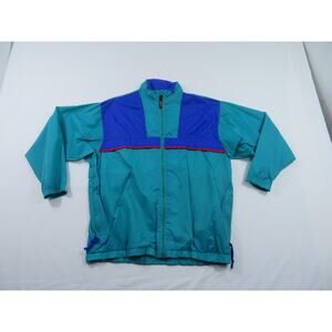 Sierra Sport Green Purple Hooded Windbreaker Jacket Sz L-XL? 1990s